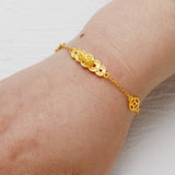 18K Pendant Bracelet O Link Chain 999 Wedding Engagement