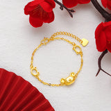 18K Pendant Bracelet O Link Chain 999 Wedding Engagement
