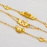 18K Pendant Bracelet O Link Chain 999 Wedding Engagement
