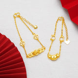 18K Pendant Bracelet O Link Chain 999 Wedding Engagement