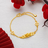 18K Pendant Bracelet O Link Chain 999 Wedding Engagement