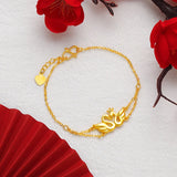 18K Pendant Bracelet O Link Chain 999 Wedding Engagement