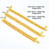 18K Wide Aggressive Watch Chain 999 Wedding Engagement Bracelet for Women Men