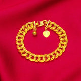 18K Wide Aggressive Watch Chain 999 Wedding Engagement Bracelet for Women Men