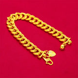 18K Wide Aggressive Watch Chain 999 Wedding Engagement Bracelet for Women Men