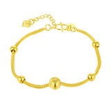 18K Small Golden Bead Snake Bone 999 Bracelets Bangle