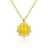 18K Flower Pendant Necklace for Women Bride Clavicle Jewelry