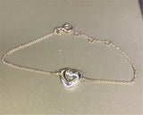 Heart Diamond Bracelet 925 Sterling Silver Bridal jewelry