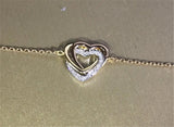 Heart Diamond Bracelet 925 Sterling Silver Bridal jewelry