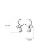 18K Plated Zircon Sweet Stud Earrings 925 Sterling Silver