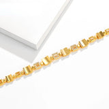 18K Golds Geometric Square Bracelet Women Wedding Chain Bracelet Bangle