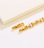 18K Golds Geometric Square Bracelet Women Wedding Chain Bracelet Bangle
