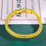 18K Gold Snake Bone Chain Bracelet Women Wedding Bangle
