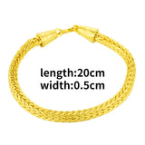18K Gold Snake Bone Chain Bracelet Women Wedding Bangle