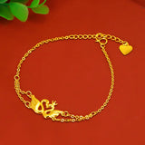 18K Golds O Link Chain Bracelet Bangle for Women