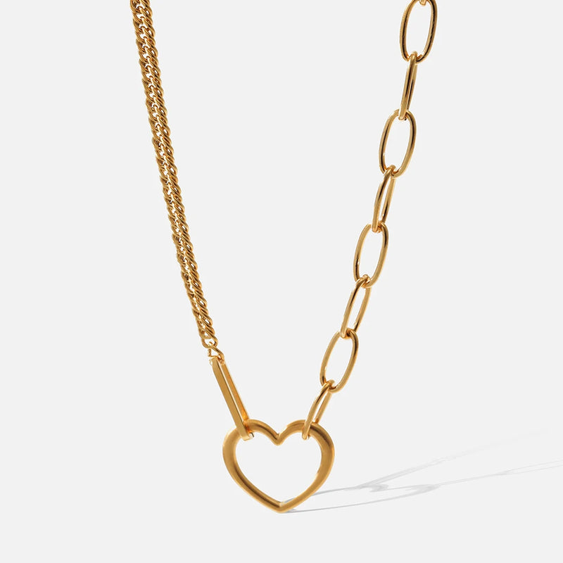 18K Gold-Plated Love Necklace, Waterproof & Anti-Fading