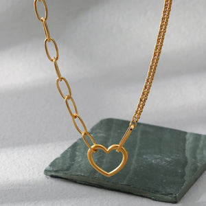 18K Gold-Plated Love Necklace, Waterproof & Anti-Fading