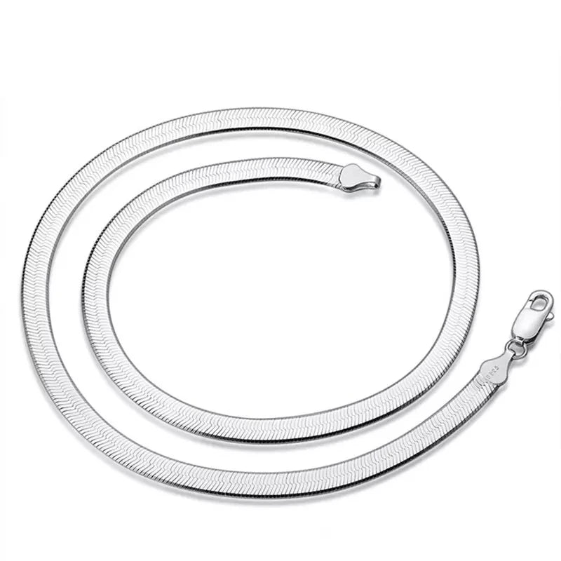 18k 4mm Blade Necklace Snake Bone Chain Men Women Jewelry