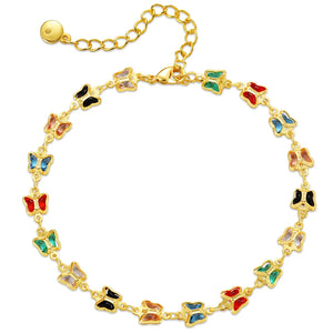 Butterfly Anklet Bracelet CZ Statement Ankle Bracelets for Women Girls