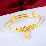 18k Yellow Bracelet Women Hand Chain Bangle Party Birthday Wedding Jewelry