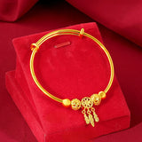 18k Yellow Bracelet Women Hand Chain Bangle Party Birthday Wedding Jewelry
