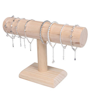 Wood Bracelet Chain Watch Holder T bar Rack Jewelry Display Organizer Stand