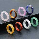 Natural Crystal Stone Ring Charm Round Amethyst Finger Ring for Women High Party