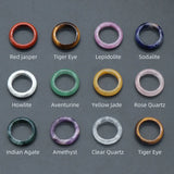 Natural Crystal Stone Ring Charm Round Amethyst Finger Ring for Women High Party