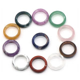 Natural Crystal Stone Ring Charm Round Amethyst Finger Ring for Women High Party