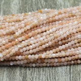 2/3 mm Faceted Moonstone Spacer Beads for Jewelry Making