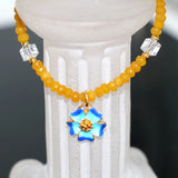 Yellow Chalcedony Jades Abacus Bracelet Cloisonne Hot Diy Jewelry