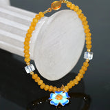 Yellow Chalcedony Jades Abacus Bracelet Cloisonne Hot Diy Jewelry