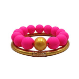 Acrylic Beaded Stretch Bracelets Set for Women