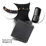Tiger Eye Stone Leather Men's Bracelet Strong Magnetic Button