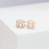 Stainless Steel Monogram Initials Stud Earrings for Women
