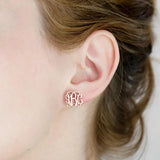 Stainless Steel Monogram Initials Stud Earrings for Women
