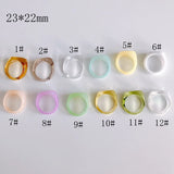 Acrylic Resin Geometric Square Round Ring Set Transparent Fresh Jewelry