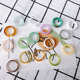 Acrylic Resin Square Round Ring Set Jewelry for Travel Party