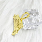 Dominican Map Pendant Hip Hop 14k Plated Zircon Pendant Necklace