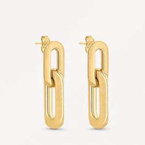 Hot Woman Earrings Double Ring Stainless Steel Charm Jewelry Birthday Gift