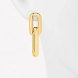 Hot Woman Earrings Double Ring Stainless Steel Charm Jewelry Birthday Gift