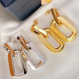 Hot Woman Earrings Double Ring Stainless Steel Charm Jewelry Birthday Gift