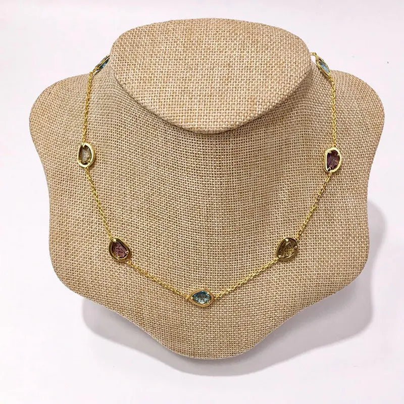 Crystal Geometric Choker Necklace for Women