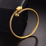 Stainless Steel Star Charm Bangle Flower Circle Bracelet