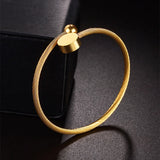 Stainless Steel Star Charm Bangle Flower Circle Bracelet
