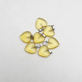 20MM Yellow Glass Heart Necklace Pendant for Jewelry Making