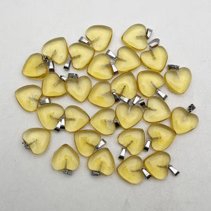 20MM Yellow Glass Heart Necklace Pendant for Jewelry Making