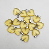 20MM Yellow Glass Heart Necklace Pendant for Jewelry Making