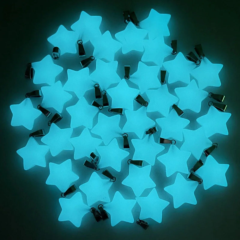 20mm Luminous stars natural stone Pendants necklaces 50pcs