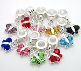 20pcs European Butterfly Rhinestone Pendants Women's DIY Bracelet&Necklace